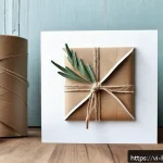 Home 21 직접 만든 선물 아이디어 - A cozy and warm handmade gift scene featuring a natural kraft paper greeting card on a wooden table ...